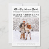 Old Newspaper Style Christmas Grußkarte Feiertagskarte (Vorderseite)