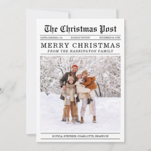 Old Newspaper Style Christmas Grußkarte Feiertagskarte