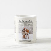 Old Newspaper Style Christmas Grußkarte Kaffeetasse (Mittel)