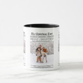 Old Newspaper Style Christmas Grußkarte Tasse (Zentrum)