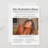 Old Newspaper Style Graduation Announcement Ankündigung (Vorderseite)