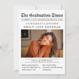 Old Newspaper Style Graduation Announcement Ankündigung