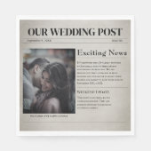 Old Newspaper Wedding Engagement Party Serviette (Vorderseite)