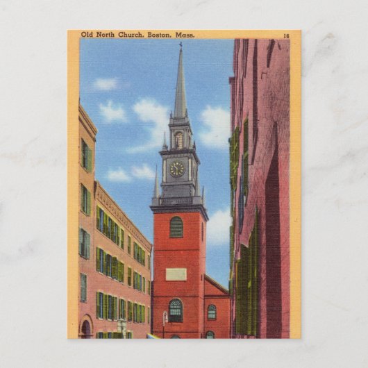 Old North Church, Boston, Massachusetts Postkarte (Vorderseite)