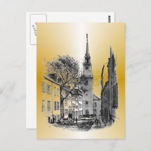 Old North Church Postkarte (Vorne/Hinten)