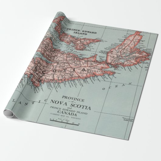 Old Nova Scotia Canada Map (1925) Geschenkpapier (Ungerollt)