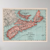 Old Nova Scotia Canada Map (1925) Poster (Vorne)