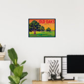 Old Oaks Pear Crate LabelBryte, CA Poster (Heimbüro)