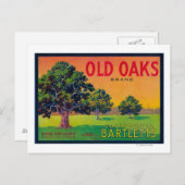 Old Oaks Pear Crate LabelBryte, CA Postkarte (Vorne/Hinten)