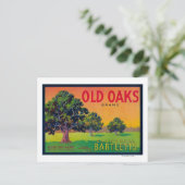 Old Oaks Pear Crate LabelBryte, CA Postkarte (Stehend Vorderseite)