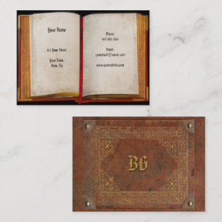 Old Open Book Business Card Visitenkarte