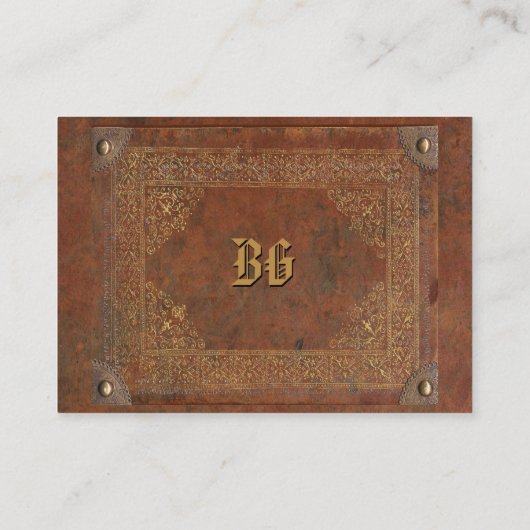 Old Open Book Business Card Visitenkarte (Rückseite)