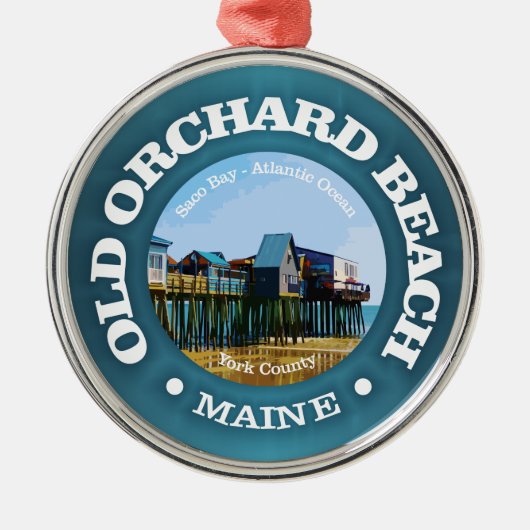 Old Orchard Beach (C) Ornament Aus Metall (Vorne)