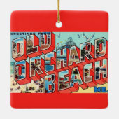 Old Orchard Beach Maine Greetings Keramikornament (Rückseite)
