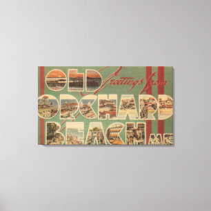 Old Orchard Beach, Maine - Große Letter Szenen Leinwanddruck