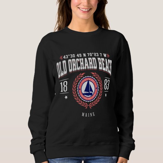 Old Orchard Beach Maine Nautical Sailboat Beach So Sweatshirt (Vorderseite)