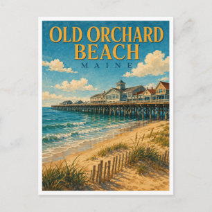 Old Orchard Beach Maine Ocean Pier GeoSaga Postkarte