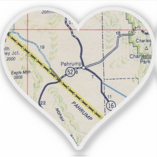 Old Pahrump NV Map Aufkleber (Vorderseite)