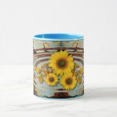 OLD PAINT & SUNFLOWERS ~ Ringer-Tasse Tasse (Zentrum)
