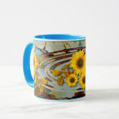 OLD PAINT & SUNFLOWERS ~ Ringer-Tasse Tasse (Vorderseite Links)