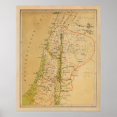 Old Palestine Physical Map (1881) Poster (Vorne)