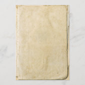 Old Paper Vintage Wedding Menü Menükarte (Rückseite)