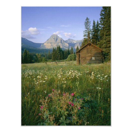 Old Park Service Kabine im Cut Bank Valley Fotodruck (Vorne)