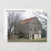 Old Pennsylvania Bank Barn Postkarte (Vorne/Hinten)