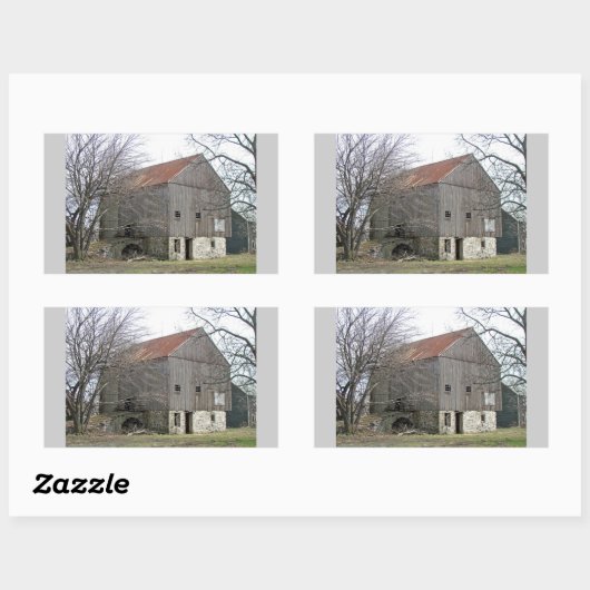 Old Pennsylvania Bank Barn Rechteckiger Aufkleber (Blatt)