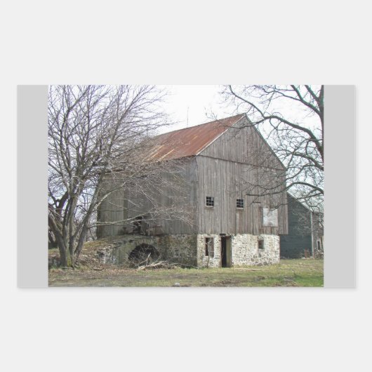 Old Pennsylvania Bank Barn Rechteckiger Aufkleber (Vorderseite)