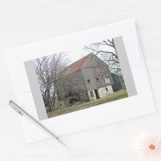 Old Pennsylvania Bank Barn Rechteckiger Aufkleber (Umschlag)