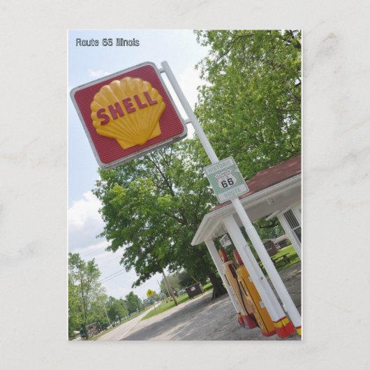 Old Petrol Station Route 66 Postkarte (Vorderseite)