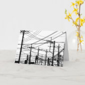 Old Phone and Power Lines Karte (Gelbe Blume)