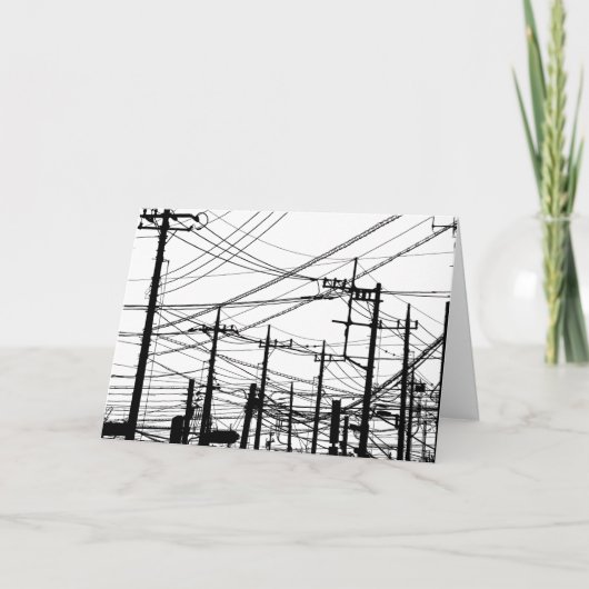 Old Phone and Power Lines Karte (Vorderseite)