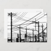 Old Phone and Power Lines Postkarte (Vorne/Hinten)
