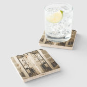 Old Phone Booth Steinuntersetzer (Seitenansicht)