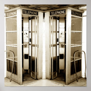 Old Phone Booths Fotograph Poster