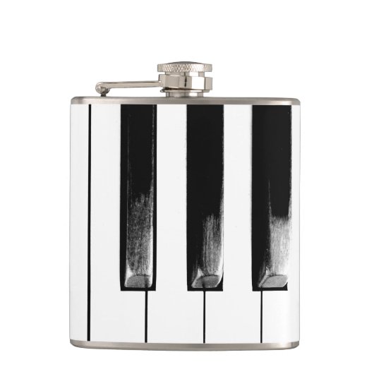 Old Piano Keys Funny Cool Flachmann (Vorderseite)