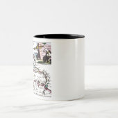 old pictorial map of the caribbean zweifarbige tasse (Mittel)