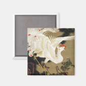 Old Pine Tree und White Phoenix von Ito Jakuchu Magnet (Vorderseite/Rückseite)