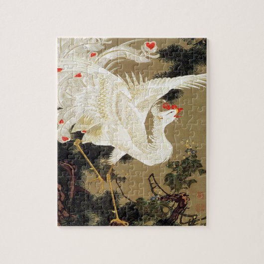 Old Pine Tree und White Phoenix von Ito Jakuchu Puzzle (Vertikal)