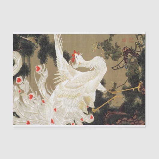 Old Pine Tree und White Phoenix von Ito Jakuchu Seidenpapier (Vorderseite)