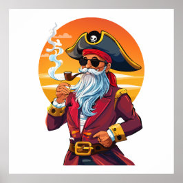 Old pirate captain poster