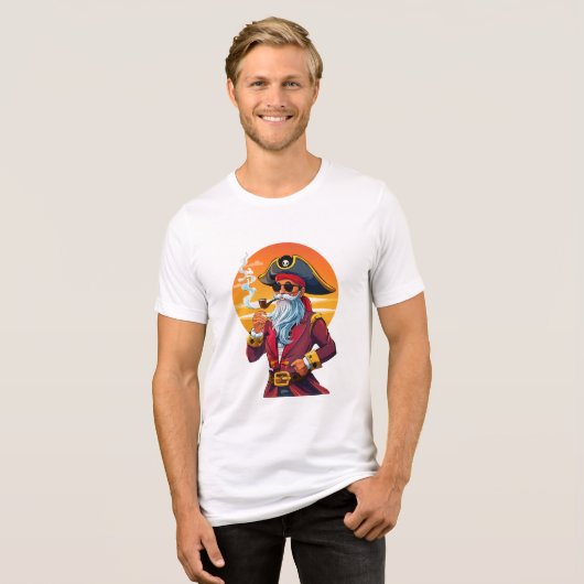 Old pirate captain Tri-Blend shirt (Vorderseite voll)