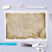 Old Pirate Map Pirate Schiff in Storm Decoupage Seidenpapier (Handwerk)