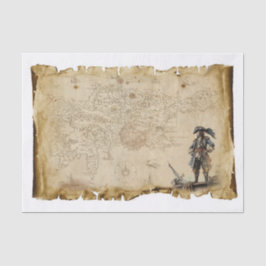 Old Pirate Map Pirate the Caribbean Decoupage Seidenpapier