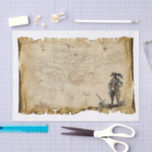 Old Pirate Map Pirate the Caribbean Decoupage Seidenpapier (Handwerk)