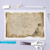 Old Pirate Map Skeletts Skelettfahne Flag Decoupag Seidenpapier (Handwerk)