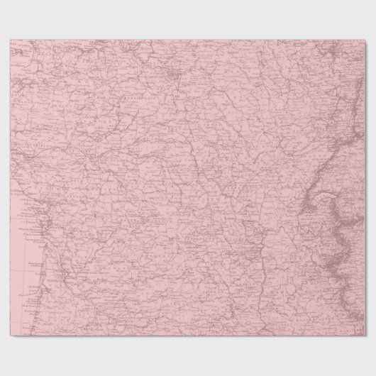 Old Plan Paris Mauve Lilac Blush Pink Royal Geschenkpapier (Flach)