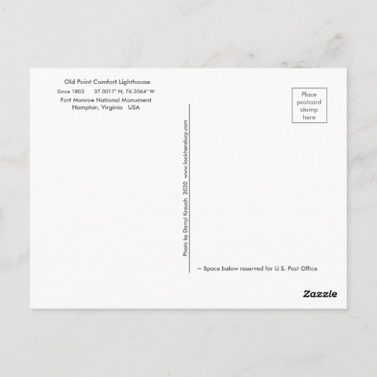 Old Point Comfort Lighthouse - Hampton, Virginia Postkarte (Rückseite)